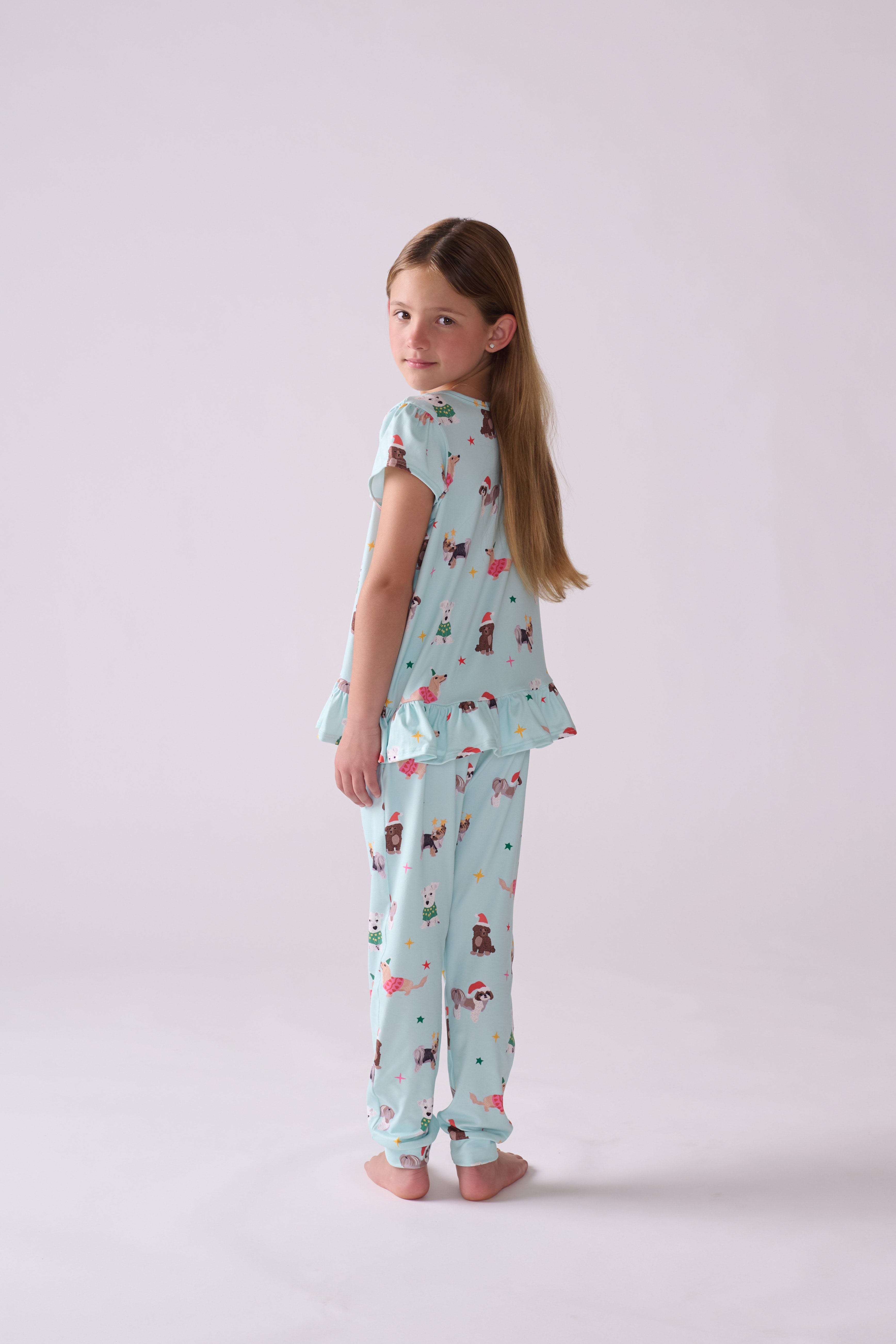 Girls’ Woofmas Pajama Set – T-Shirt & Pants