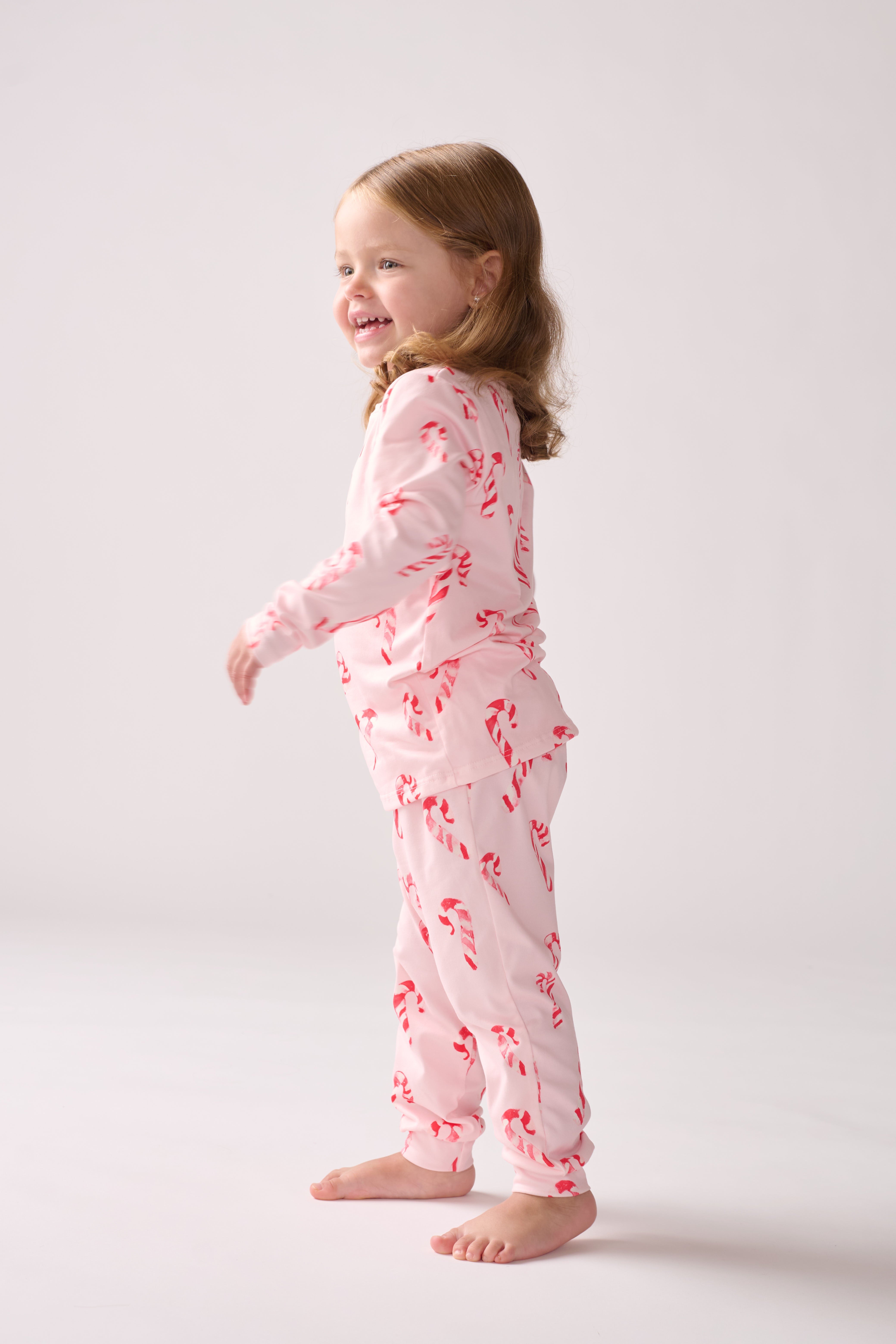 Unisex Peppermint Wishes Pajama Set with Long Sleeve T-Shirt & Pants