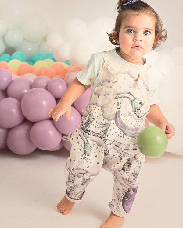 Dungaree Set Rainbow Rabbit