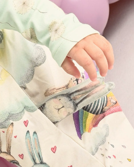 Dungaree Set Rainbow Rabbit