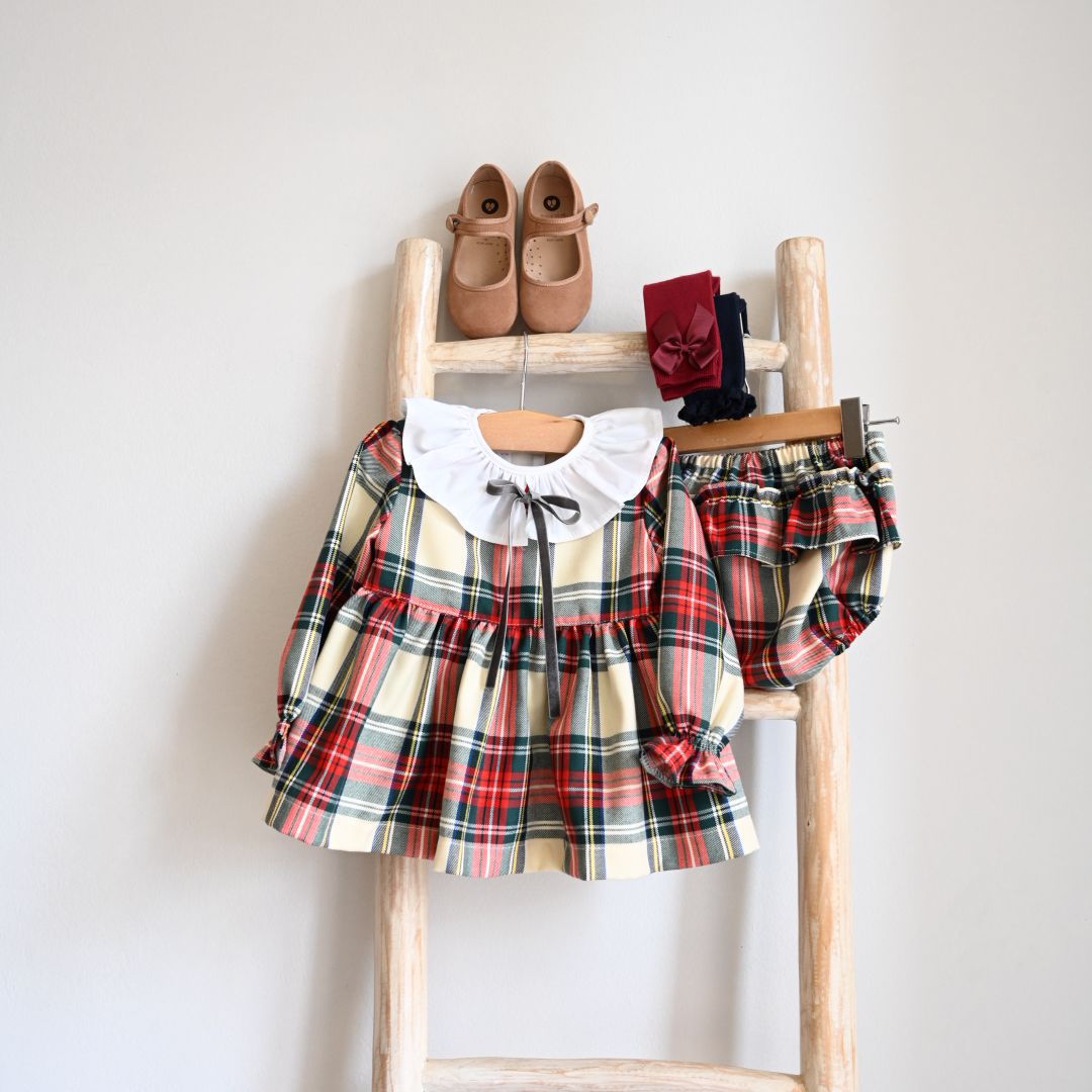 Bloomer Set Tartan Bow Girl