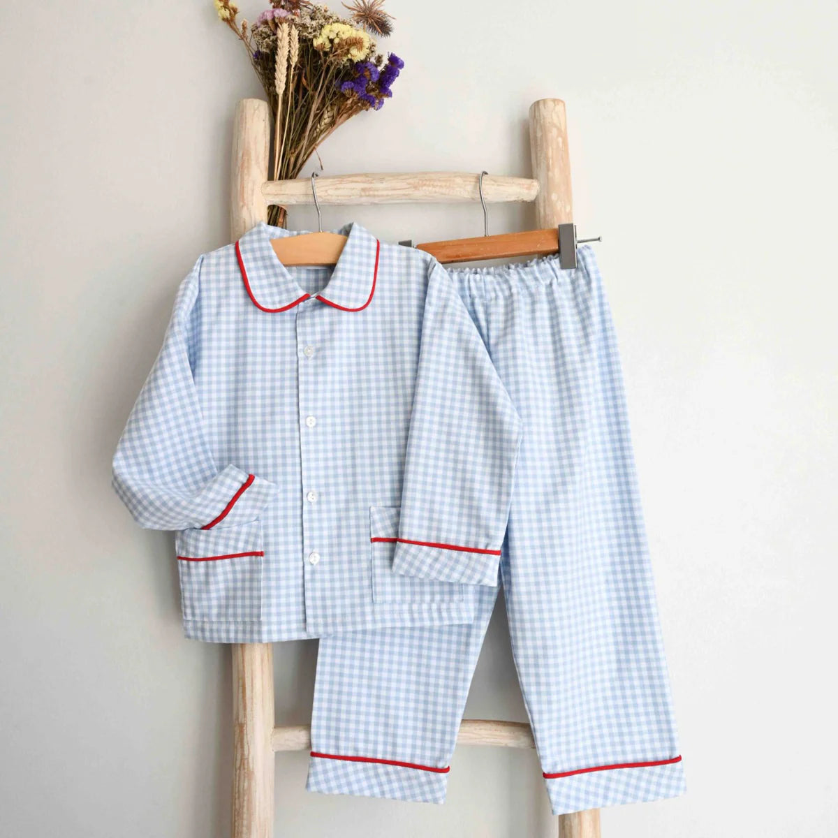 Pajama Blue Gingham Boy- 2pc