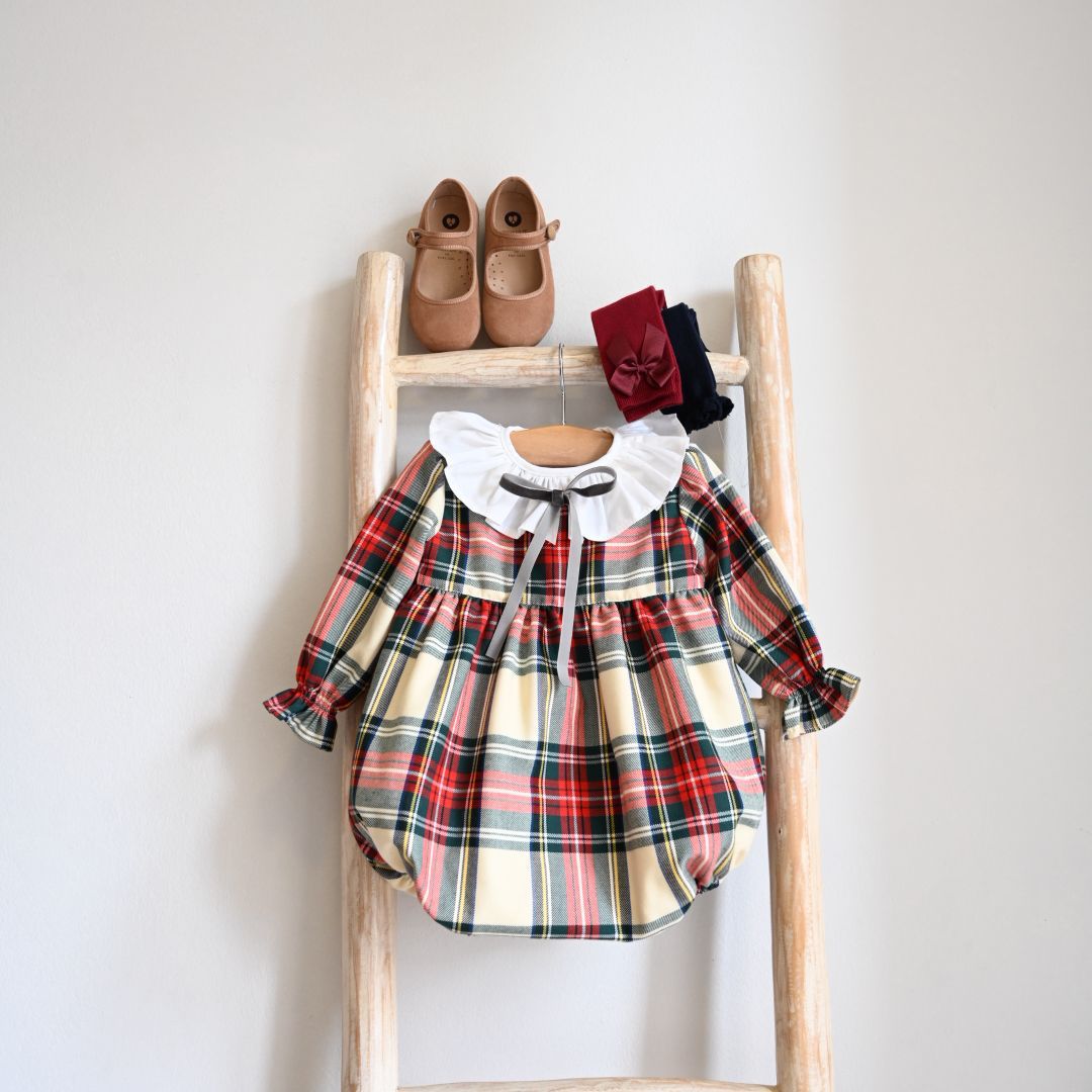 Romper Tartan Bow Girl