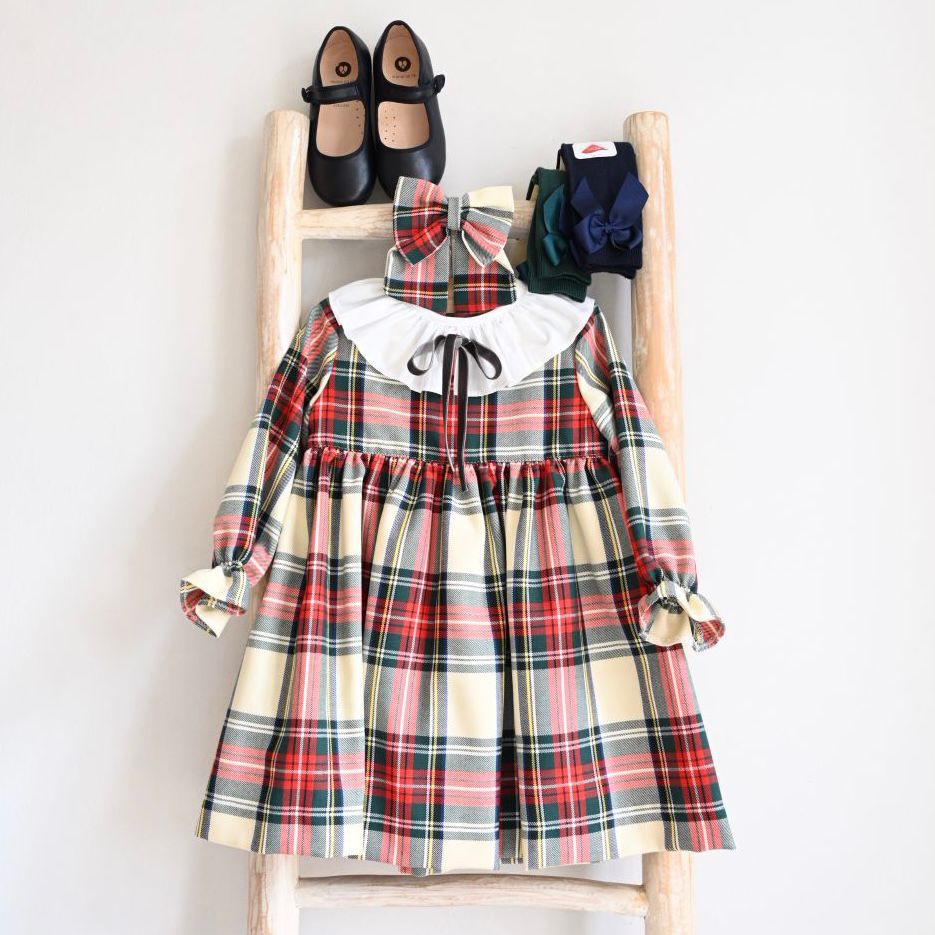 Dress Tartan Bow Girl