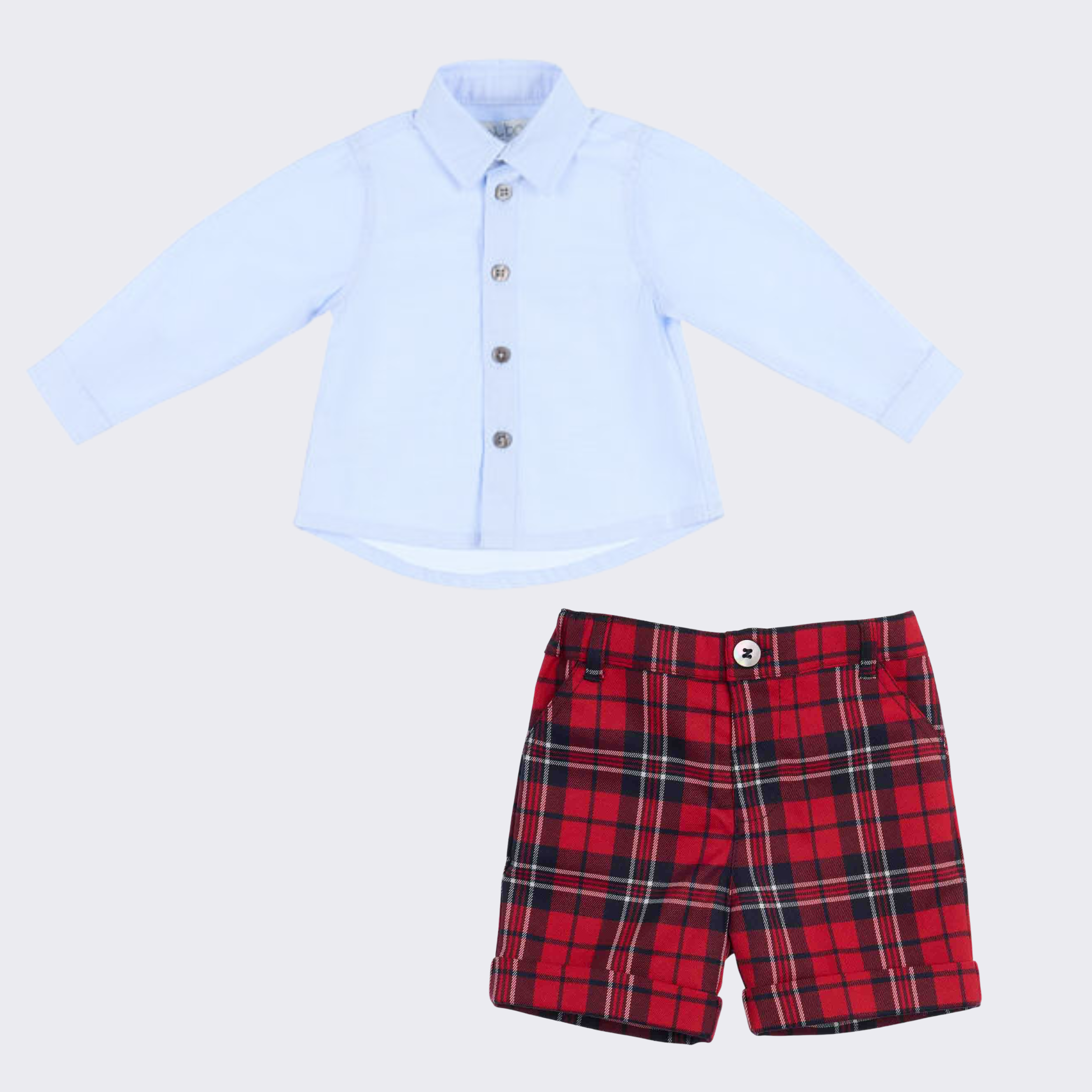 Short Set Tartan Blue