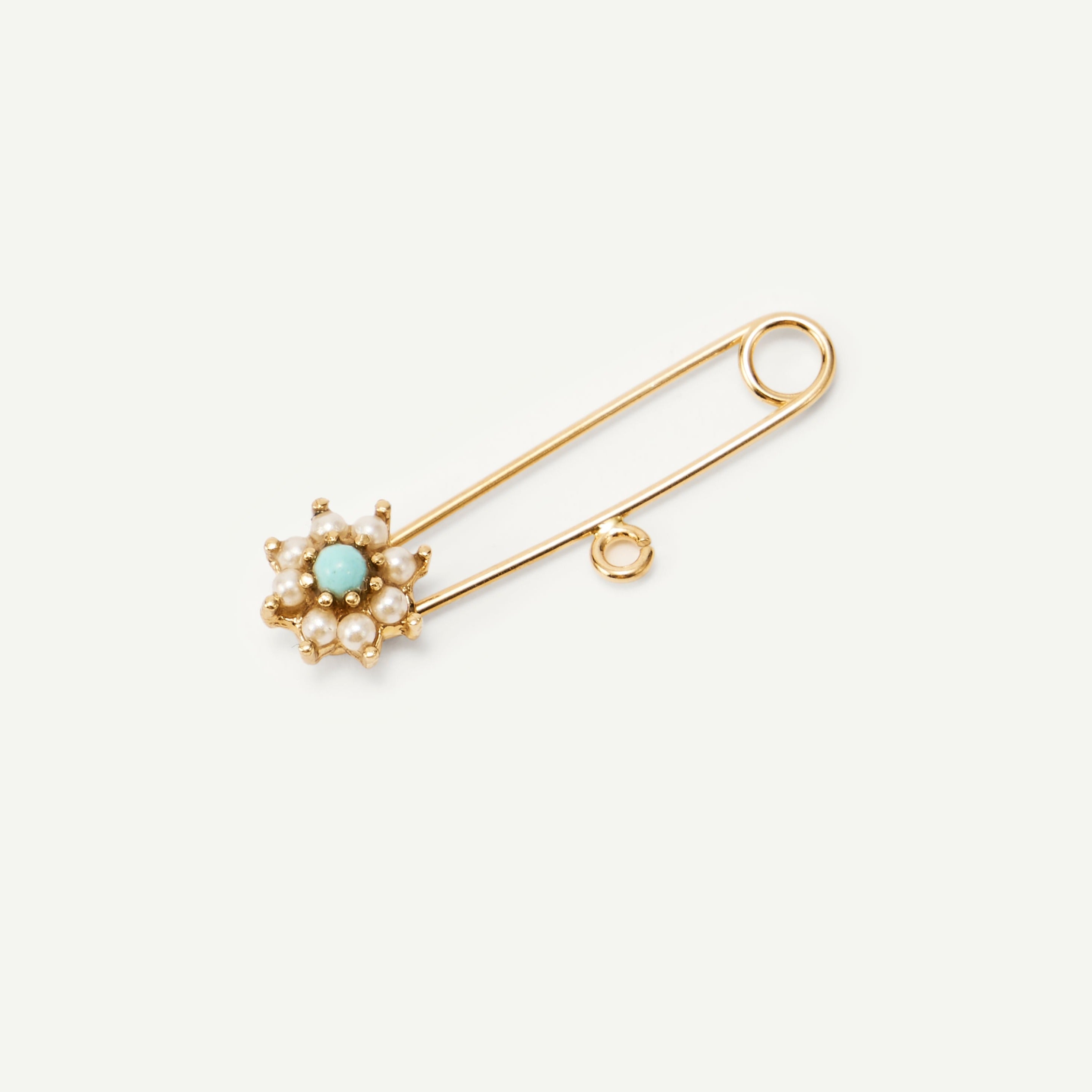 'NOLA' Pearl & Turquoise Flower BABY PIN